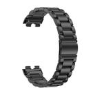 For Honor Band 9 Tri-beads Flat Buckle Titanium Alloy Watch Band(Black) - 3