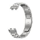 For Honor Band 9 Tri-beads Flat Buckle Titanium Alloy Watch Band(Silver) - 2