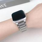 For Apple Watch 46mm / 49mm / 45mm / 44mm Tri-beads Side-detachable Buckle Stainless Steel Watch Band(Silver) - 2