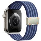 For Apple Watch 46mm / 49mm / 45mm / 44mm Mecha Armor Magnetic Buckle Nylon Watch Band(Blue) - 1