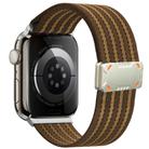For Apple Watch 46mm / 49mm / 45mm / 44mm Mecha Armor Magnetic Buckle Nylon Watch Band(Brown) - 1