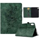 For Xiaomi Redmi Pad 2 Peony Butterfly Embossed Leather Smart Tablet Case(Green) - 1