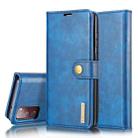 For Samsung Galaxy S20 FE DG.MING Crazy Horse Texture Flip Detachable Magnetic Leather Case with Holder & Card Slots & Wallet (Blue) - 1