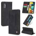 For Samsung Galaxy A51 5G POLA 008 Series Retro Classic Magnetic Horizontal Flip Leather Case with Holder & Card Slots(Black) - 1