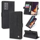 For Samsung Galaxy Note20 Ultra POLA 008 Series Retro Classic Magnetic Horizontal Flip Leather Case with Holder & Card Slots(Black) - 1