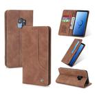 For Samsung Galaxy S9 POLA 008 Series Retro Classic Magnetic Horizontal Flip Leather Case with Holder & Card Slots(Brown) - 1