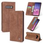For Samsung Galaxy S10 POLA 008 Series Retro Classic Magnetic Horizontal Flip Leather Case with Holder & Card Slots(Brown) - 1