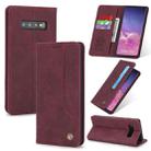 For Samsung Galaxy S10 POLA 008 Series Retro Classic Magnetic Horizontal Flip Leather Case with Holder & Card Slots(Red) - 1