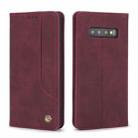 For Samsung Galaxy S10 POLA 008 Series Retro Classic Magnetic Horizontal Flip Leather Case with Holder & Card Slots(Red) - 2
