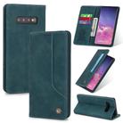 For Samsung Galaxy S10 POLA 008 Series Retro Classic Magnetic Horizontal Flip Leather Case with Holder & Card Slots(Blue) - 1