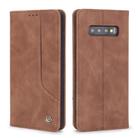 For Samsung Galaxy S10+ POLA 008 Series Retro Classic Magnetic Horizontal Flip Leather Case with Holder & Card Slots(Brown) - 2