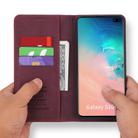 For Samsung Galaxy S10+ POLA 008 Series Retro Classic Magnetic Horizontal Flip Leather Case with Holder & Card Slots(Red) - 3