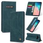 For Samsung Galaxy S10+ POLA 008 Series Retro Classic Magnetic Horizontal Flip Leather Case with Holder & Card Slots(Blue) - 1