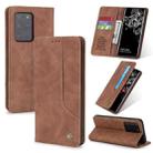 For Samsung Galaxy S20 Ultra POLA 008 Series Retro Classic Magnetic Horizontal Flip Leather Case with Holder & Card Slots(Brown) - 1