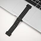For Garmin 22mm Tri-beads Flat Buckle Titanium Alloy Watch Band, Tactix Connector(Black) - 2