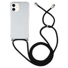 For iPhone 12 mini Four-Corner Shockproof Transparent TPU Case with Lanyard(Black) - 2