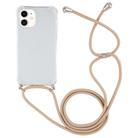 For iPhone 12 mini Four-Corner Shockproof Transparent TPU Case with Lanyard(Gold) - 2