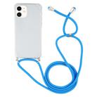 For iPhone 12 mini Four-Corner Shockproof Transparent TPU Case with Lanyard(Blue) - 2