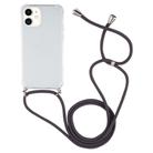 For iPhone 12 mini Four-Corner Shockproof Transparent TPU Case with Lanyard(Dark Grey) - 2