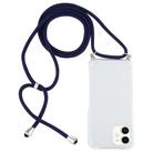For iPhone 12 mini Four-Corner Shockproof Transparent TPU Case with Lanyard(Dark Blue) - 1