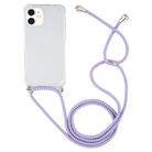 For iPhone 12 mini Four-Corner Shockproof Transparent TPU Case with Lanyard(Purple Blue Yellow) - 2