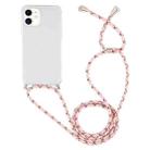 For iPhone 12 mini Four-Corner Shockproof Transparent TPU Case with Lanyard(Pink Yellow) - 2