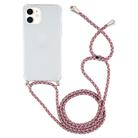 For iPhone 12 mini Four-Corner Shockproof Transparent TPU Case with Lanyard(Purple Red) - 2