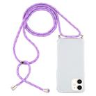 For iPhone 12 mini Four-Corner Shockproof Transparent TPU Case with Lanyard(Purple) - 1