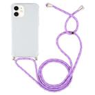 For iPhone 12 mini Four-Corner Shockproof Transparent TPU Case with Lanyard(Purple) - 2