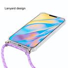 For iPhone 12 mini Four-Corner Shockproof Transparent TPU Case with Lanyard(Purple) - 3