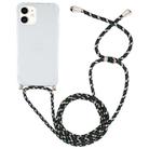 For iPhone 12 mini Four-Corner Shockproof Transparent TPU Case with Lanyard(Green Black) - 2