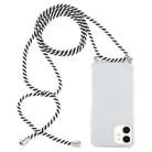 For iPhone 12 mini Four-Corner Shockproof Transparent TPU Case with Lanyard(Zebra) - 1