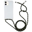 For iPhone 12 mini Four-Corner Shockproof Transparent TPU Case with Lanyard(Black Green) - 2