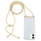 For iPhone 12 mini Four-Corner Shockproof Transparent TPU Case with Lanyard(Grey Yellow) - 1