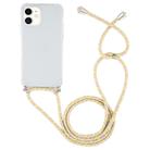 For iPhone 12 mini Four-Corner Shockproof Transparent TPU Case with Lanyard(Grey Yellow) - 1