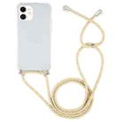 For iPhone 12 mini Four-Corner Shockproof Transparent TPU Case with Lanyard(Grey Yellow) - 2