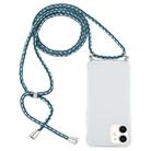 For iPhone 12 mini Four-Corner Shockproof Transparent TPU Case with Lanyard(Green Blue White) - 1