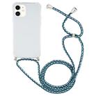 For iPhone 12 mini Four-Corner Shockproof Transparent TPU Case with Lanyard(Green Blue White) - 2