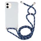 For iPhone 12 mini Four-Corner Shockproof Transparent TPU Case with Lanyard(Blue White) - 2