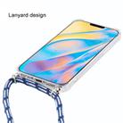 For iPhone 12 mini Four-Corner Shockproof Transparent TPU Case with Lanyard(Blue White) - 3