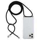 For iPhone 12 / 12 Pro Four-Corner Shockproof Transparent TPU Case with Lanyard(Black) - 1