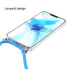 For iPhone 12 / 12 Pro Four-Corner Shockproof Transparent TPU Case with Lanyard(Blue) - 3