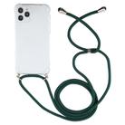 For iPhone 12 / 12 Pro Four-Corner Shockproof Transparent TPU Case with Lanyard(Dark Green) - 2