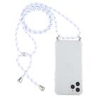 For iPhone 12 / 12 Pro Four-Corner Shockproof Transparent TPU Case with Lanyard(White Grey) - 1