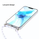 For iPhone 12 / 12 Pro Four-Corner Shockproof Transparent TPU Case with Lanyard(White Grey) - 3