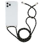 For iPhone 12 / 12 Pro Four-Corner Shockproof Transparent TPU Case with Lanyard(Black Gold) - 2