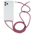 For iPhone 12 / 12 Pro Four-Corner Shockproof Transparent TPU Case with Lanyard(Red Grey Yellow) - 2