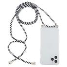 For iPhone 12 / 12 Pro Four-Corner Shockproof Transparent TPU Case with Lanyard(Zebra) - 1