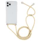 For iPhone 12 / 12 Pro Four-Corner Shockproof Transparent TPU Case with Lanyard(Grey Yellow) - 2
