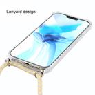 For iPhone 12 / 12 Pro Four-Corner Shockproof Transparent TPU Case with Lanyard(Grey Yellow) - 3
